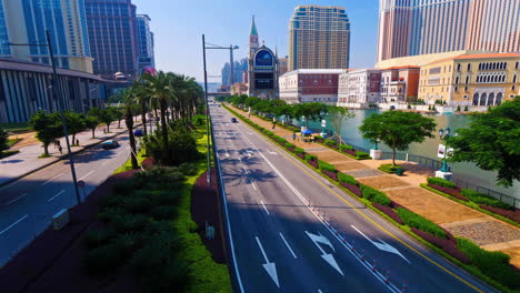 Macau-China---Circa-Time-lapse-of-busy-traffic-and-buildings-in-Macau,-China