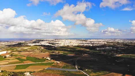 Hyperlapse-drone-video-from-Malta,-Dwerja-and-inner-area-of-the-island-at-winter
