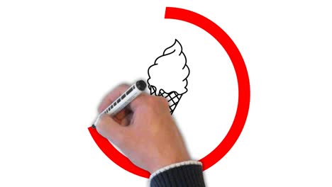 No-Ice-Cream-Sign-Hand-Drawn-on-the-White-Board