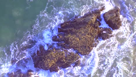 Aerial-shot,-birds-eye-view,-at-Point-Mugu,-Santa-Monica,-California,-USA