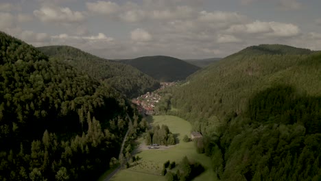 Drone-Aerial-of-the-Harz-National-Park-in-Lower-Saxony,-Germany,-Europe