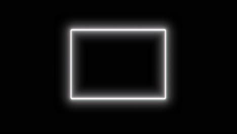 Neon-glowing-square-with-animation-on-transparent-background