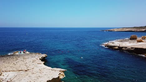Video-from-Malta,-St-Peter's-Pool-on-a-sunny-summer-day