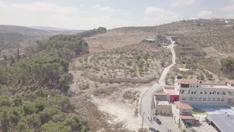 Aerial-view-of-a-building-with-a-dried-up-pool-in-Arraba-Palestine