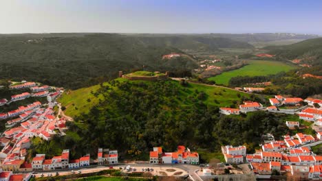 Aerial-Panoramic-Zoom-Out-Castle-of-Aljezur