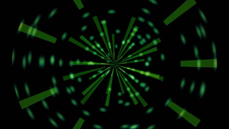 Animation-of-green-psychedelic-lights-vortex-on-black-background