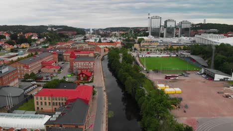 Aerial-footage-over-the-beautiful-part-of-Gothenburg-called-Garda-in-Sweden