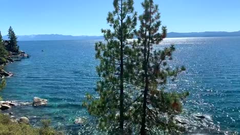 Secret-Cove-Beach-is-a-quiet,-picturesque-beach-on-the-East-Shore-side-of-Lake-Tahoe,-Nevada