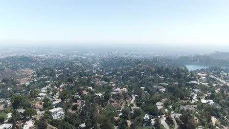Medium-altitude-forward-moving-aerial-over-Hollywood-Hill