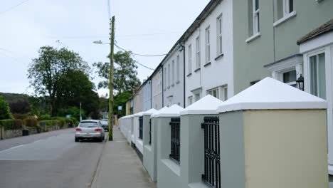 Street-in-Courtmacsherry-small-town-in-county-Cork,-Ireland-in-an-early-morning-during-week