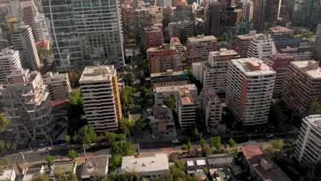 Aerial-Panorama-of-apartment-buildings-on-luxury-district-in-Santiago-de-Chile-4K