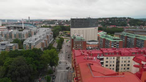 Aerial-view-over-Heden-in-Gothenburg,-Sweden