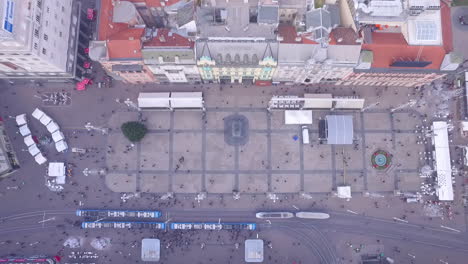 Aerial-view-drone-shot-of-capital-city-Zagreb-from-above