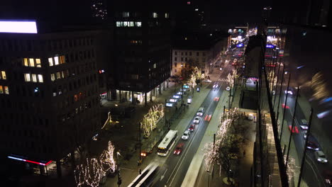 Nachthyperlapse-Der-Slovenska-Straße-In-Ljubljana-In-Festlicher-Dezemberbeleuchtung