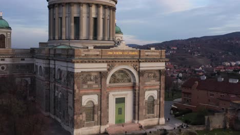 Basilica-at-Esztergom,-Hungary-Drone-footage-recorded-with-a-DJI-Mavic-drone