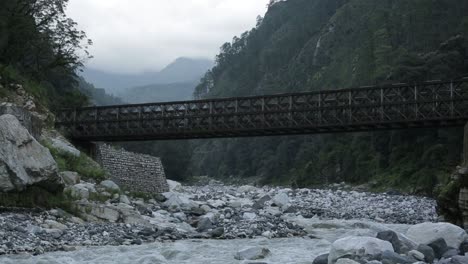Himalaya-mountainous-river-Ganges-flowing-through-Himalaya-villages---cities-in-Uttarakhand,-India