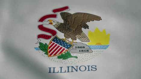 Flag-of-Illinois,-slow-motion-waving