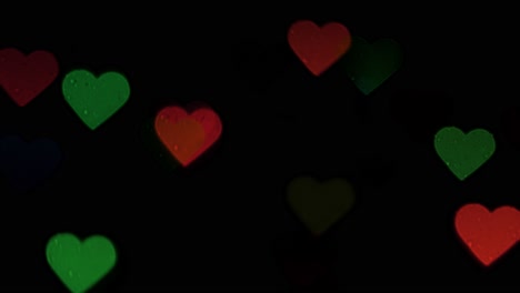 Beautiful-hearts-bokeh-from-flashing-lights,-Valentines-Day,-wedding-day-or-social-media-Like-background-concept