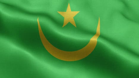 Wehende-Schleife-4k-Nationalflagge-Mauretaniens