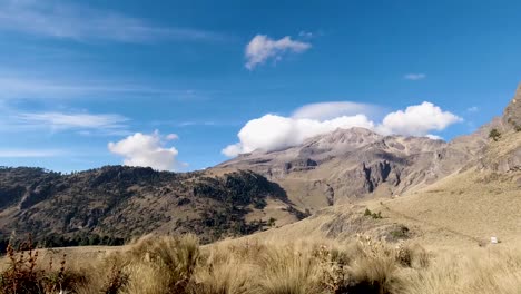 A-timelapse-of-clouds-rolling-over-the-peak-of-Iztaccíhuatl,-the-third-highest-mountain-in-Mexico