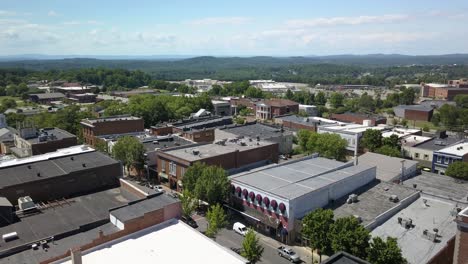 Aerial-Martinsville-Virginia-with-Mountains-in-Background