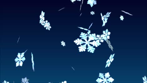 Snow-falling-on-dark-blue-background