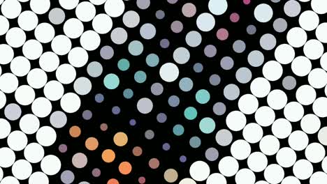 Hypnotic-effect-of-a-mesh-of-white-and-colored-circles-flashing