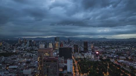 Timelapse-of-Mexico-City-on-top-of-Torre-Latinoamericana-going-into-Nighttime