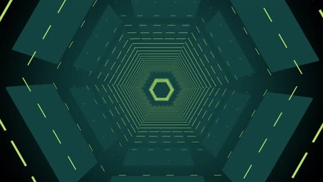 Hexagon-Tunnel-Motion-VJ-Loop,-stage-video-background-for-visual-projection,-music-video,-TV-show,-stage-LED-screens,-party-or-fashion-show