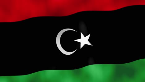 Bandera-Nacional-De-Libia-Ondeando-En-El-Viento