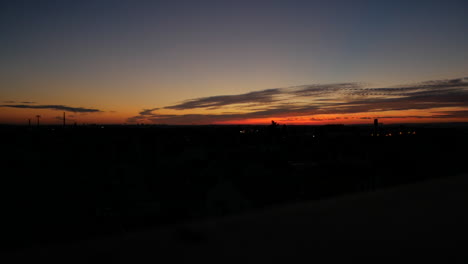 Beautiful-orange-glow-of-sunrise-over-Portugal--time-lapse