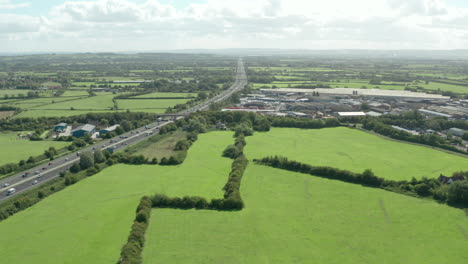 AERIAL---The-M5-motorway-stretches-from-the-Midlands-to-Exeter,-Devon
