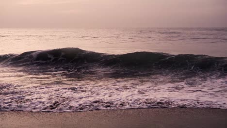Slow-motion-of-sea-waves-crashing-on-a-tropical-beach