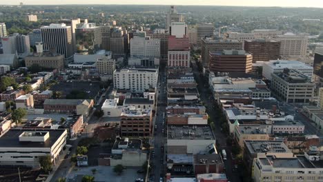 Aerial-truck-shot-of-downtown-Wilmington,-Delaware-USA