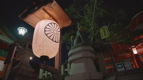 Japanese-Lantern-at-Fushimi-Inari-Taisha,-Kyoto-Japan