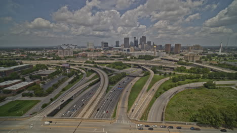 Atlanta-Georgia-Aerial-v645-pan-left-shot-of-highway-interchange-and-downtown-skyline---DJI-Inspire-2,-X7,-6k---August-2020