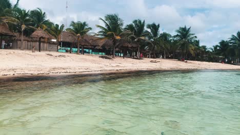 The-shoreline-and-beach-of-Mahahual-in-Mexico