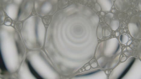 Static-macro-shot-of-soap-cells-over-screen-showing-an-animation