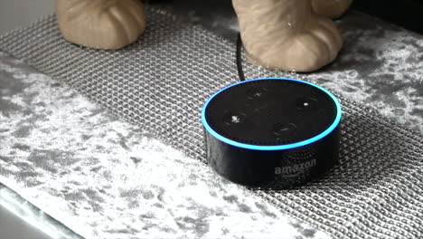 Amazon-Alexa-Siendo-Utilizado-Presionando-El-Dispositivo