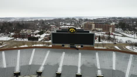 Aerial-View-of-Kinnick-Stadium-at-The-University-of-Iowa-during-Winter