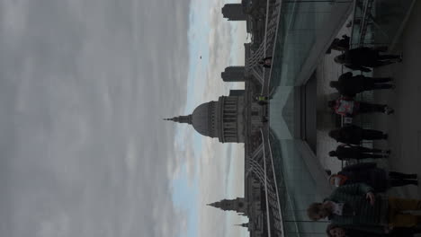 St-Paul's-Cathedral-From-The-Millenium-Bridge-On-Downcast-Day-During-Lockdown