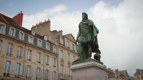 Statue-of-Louis-XIV,-the-14th---King-of-France-in-Saint-Sauveur-square,-Caen-Normandy