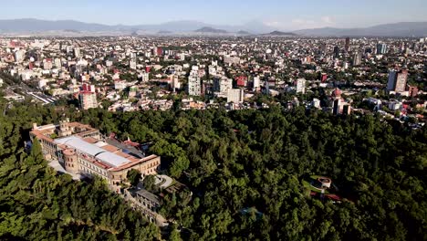 Rotational-vie-wover-bosque-de-chapultepec-in-mexico-city