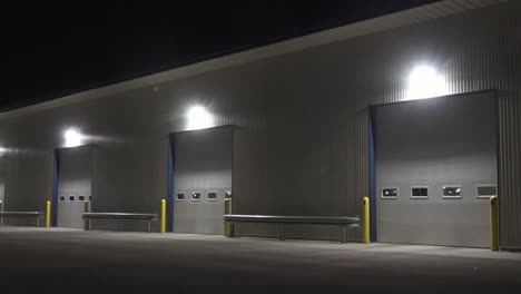 Large-exterior-garage-station-in-the-winter-at-night
