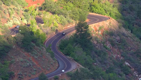 Aerial-view-of-the-scenic-highway-in-the-Zion-National-Park