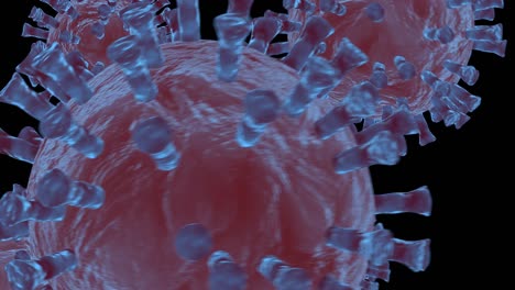 3D-Darstellung-Des-Mikroskopvirus-Aus-Nächster-Nähe,-Neuartiges-Coronavirus-Konzept-Des-Coronavirus-2019-ncov,-Das-Für-Den-Grippeausbruch-Und-Die-Coronaviren-Influenza-Als-Gefährliche-Grippestammfälle-Wie-Eine-Pandemie-Verantwortlich-Ist