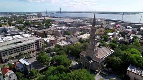 Slow-High-Aerial-Pull-from-St-Philips-Church-in-Charleston-SC,Charleston-South-Carolina