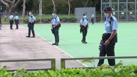 Police-officers-are-seen-patrolling-as-the-government-banned-the-annual-candlelight-vigil-at-Victoria-Park-marking-the-1989-Tiananmen-Square-Massacre-in-Hong-Kong