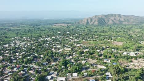 Aerial-view-of-remote-Neiba-in-rural-Dominican-Republic,-high-angle