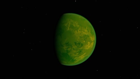 Rotierender-Grüner-Planet-Hip-34588-3,-Aufgenommen-Im-Automatikmodus-Mit-Sternen-Im-Hintergrund-Des-Weltraums